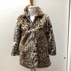 Zara faux leopard fur coat